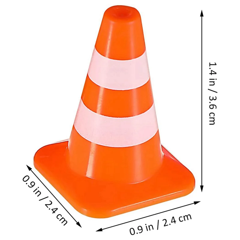 Mini-Verkehrskegel, 20 Stück, Miniatur-Straßenkegel, Baukegel, Verkehrskegel für Kinder, Verkehrszeichen