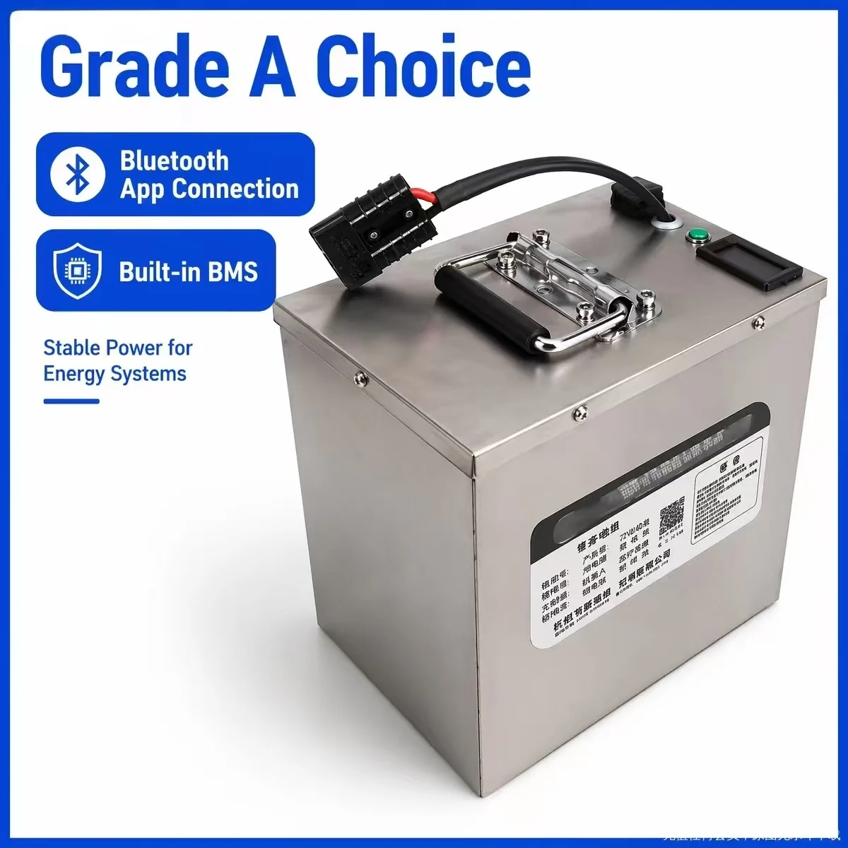 Литиевая аккумуляторная батарея LiFePO4 16S 51.2V 48V 40AH 50Ah 40A 50A с Bluetooth BMS 50A / 100A, выходная мощность 1000W 2000W 3000W 5000W