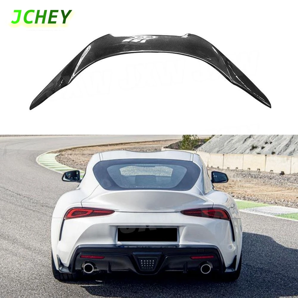 

JCHEY For Toyota Supra 2019 - 2020 High Quality Carbon Fiber Car Rear Trunk Spoiler Lip Wing Guard Cover FRP Car