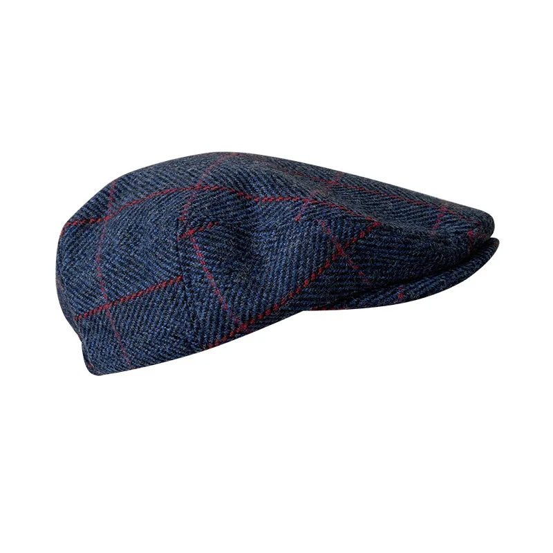 Blue New Plaid Wool Berets  Autumn Winter British Style Newsboy Beret Hat Retro England Hats Male Hats Peaked Painter Cap 29