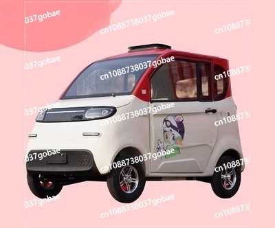 Custom-made New Energy Electric Four-wheeler Ladies Small Household Oil-electric Dual-purpose Car Adult Work Scooter Battery Car