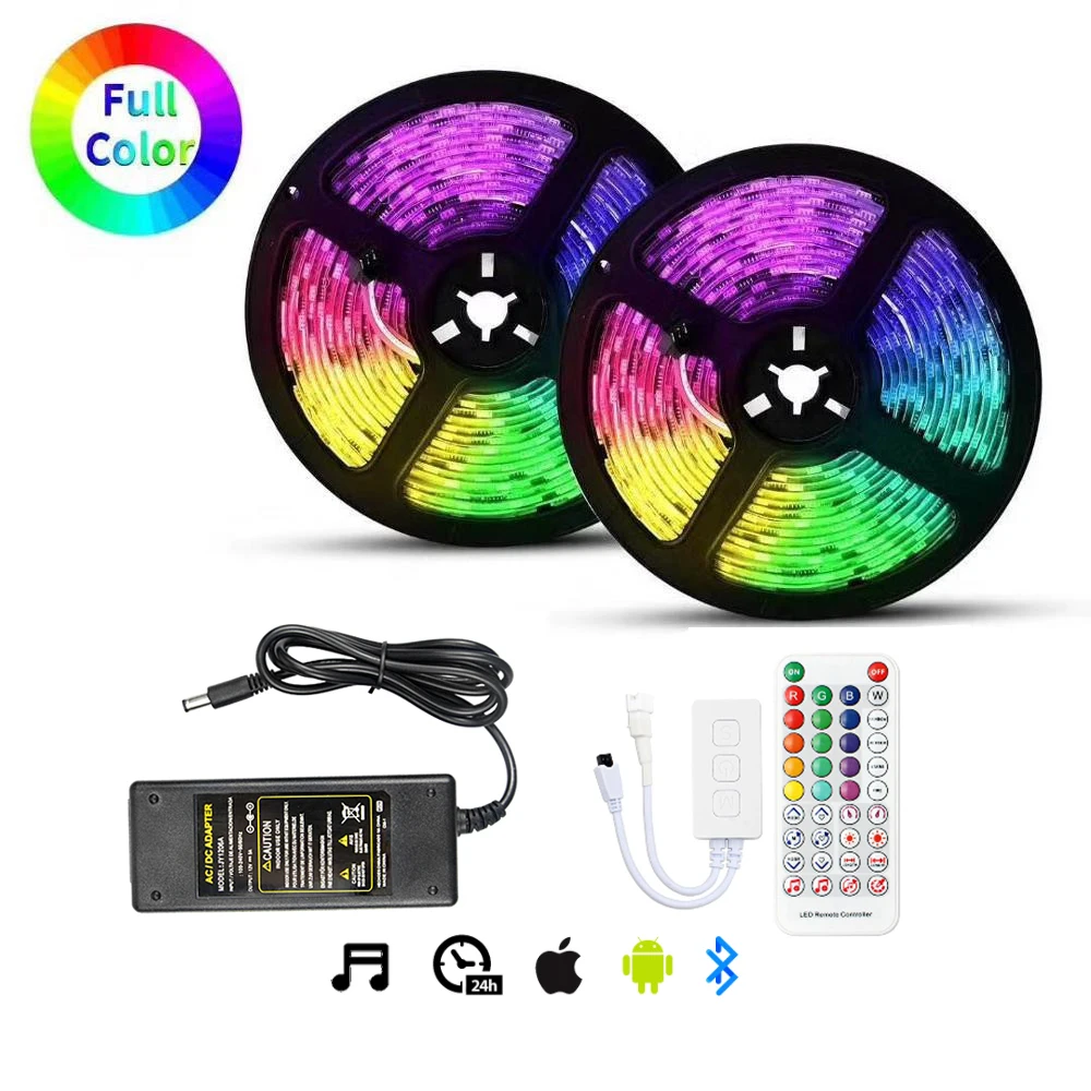 

5M/10M WS2811 Led Strip Set SP611E Music Controller Magic Addressable Pixel Light DC12V 1 IC Control 3Leds for Room TV Party