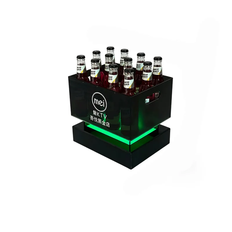 Luminous ice bucket with 12 bottles, beer bucket, KTV bar, charging ice bucket, acrylic champagne bucket, customizable logo