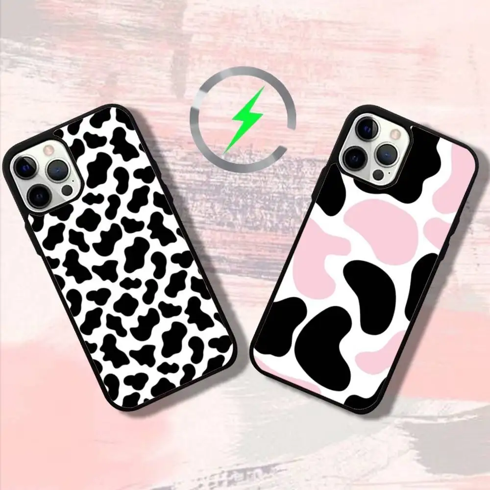 

Cow Print Phone Case For iPhone 16,15,14,13,12,11,Pro,Max,Plus,Mini,SE4,E Magnetic Magsafe Wireless Charging