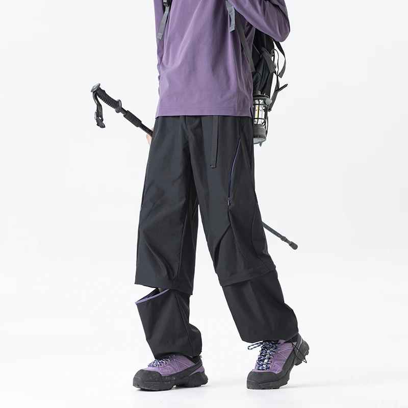 

Men Spring Summer Outdoor Loose Casual Detachable Leg Track Waterproof Cargo Pants Women Techwear Trousers Couple Sport Pant