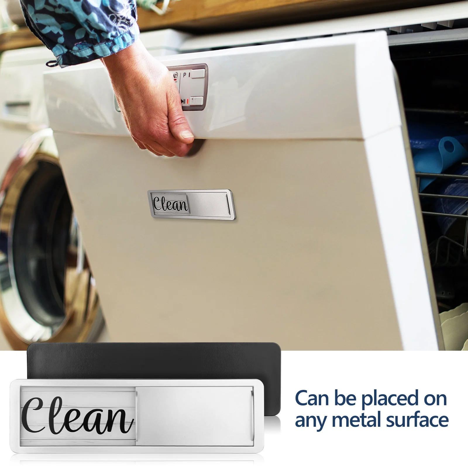 Dishwasher Magnet Clean Dirty Sign Heavy Duty Magnetic Marker for Washing Machine Dryer Metal Surfaces Home Use