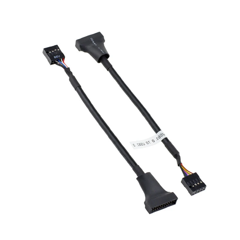 1PC 3,0 Pin USB 2,0 Buchse auf 9 Pin USB Stecker Motherboard Header Adapter Kabel schwarz