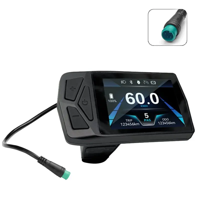 A89E-Electric Bike 36V-72V LCD T24 Mini Color Display Waterproof Connector E-Bicycle Display For Electric Bike Accessory