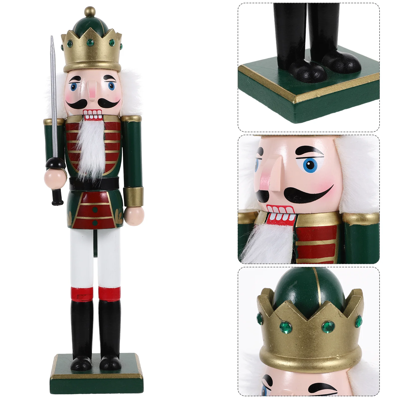 

1pc Wooden Nutcracker Decor Small Christmas Figure For Xmas Party Home Bedroom Shelf Table Holiday Gift Decorative Ornament