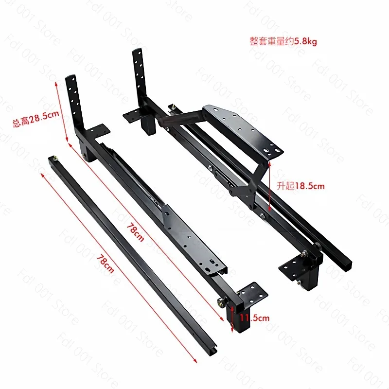 Push-pull folding sofa bed telescopic lift hardware iron frame sofa bed track guide rail drawer bed box hinge