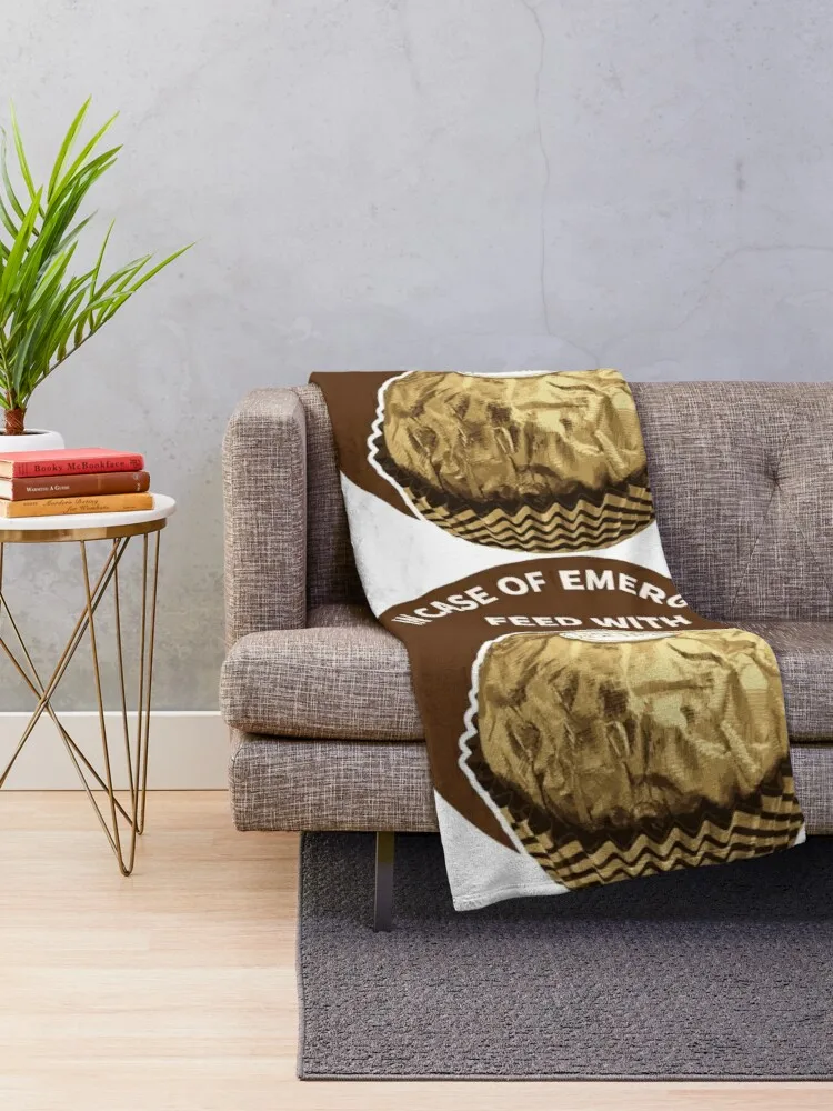 In Case Of Emergency Feed With Ferrero Rocher Throw Blanket Kawaii Blanket Fluffy Blankets Large Thin Blanket