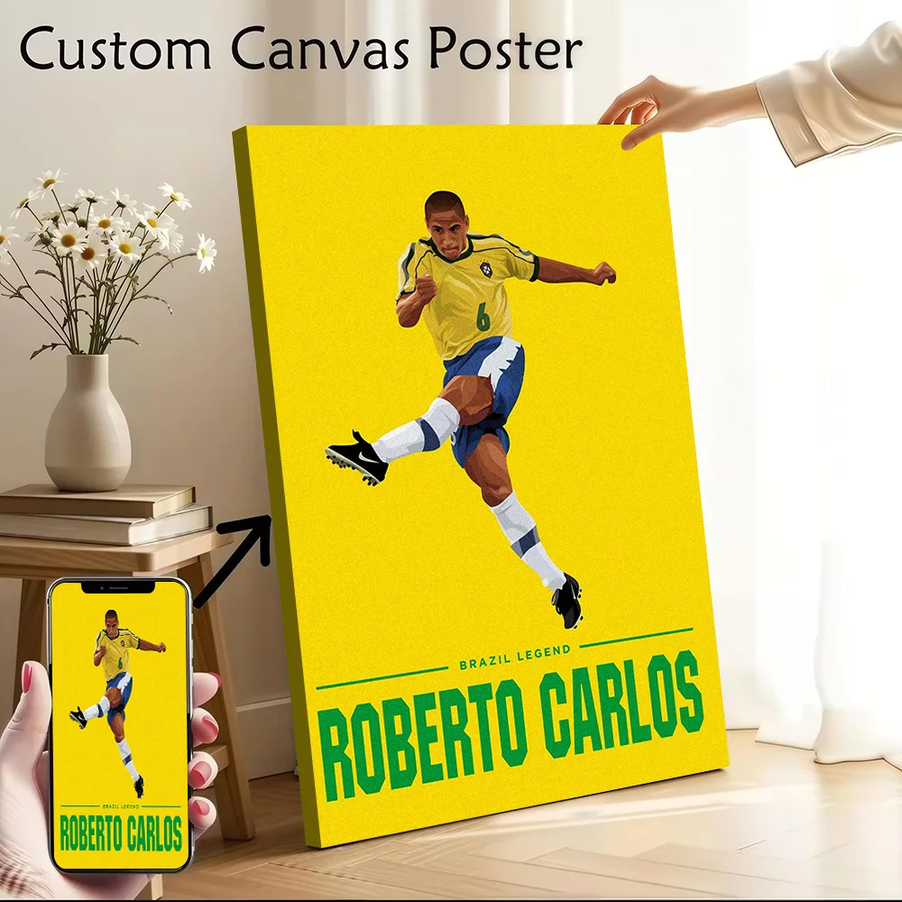 Póster de Roberto Carlos, pintura en lienzo impresa personalizable para imágenes, arte de pared, decoración para jugadores, sala de estar, decoración del hogar