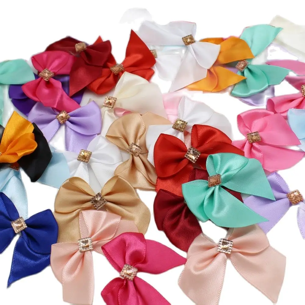 20 or 50PCS 50*50mm Ribbon Bows for Crafts Bowknot  kokardki dekoracyjne mini Craft Supplies Wedding Suppli  Decoration Bows