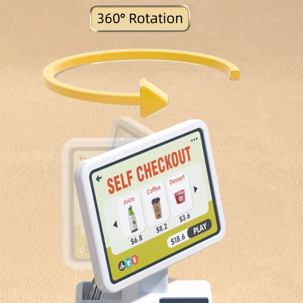 Vending Counter Role Play Cash Register Toy Educational Play House Simulation Coffee Machine Calculator Miniature Food 's Play