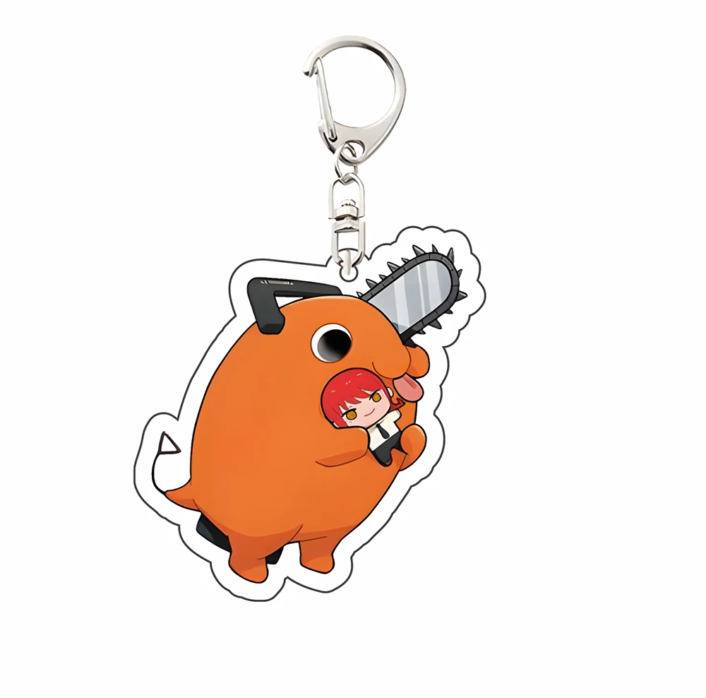 سلسلة مفاتيح أكريليك لشخصية الحيوانات الأليفة من Chainsaw Man - شخصية Pochita اللطيفة، قلادة حلقة مفاتيح، ديكور حقيبة الظهر، هدية لمحبي