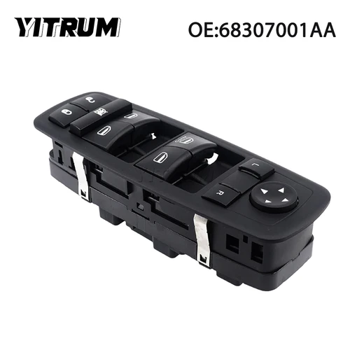 YITRUM 68307001 AA 68307001 AB 68307001 Botón de interruptor de ventanilla eléctrica del lado del conductor delantero izquierdo de CA para Dodge Journey 2017 2018 2019