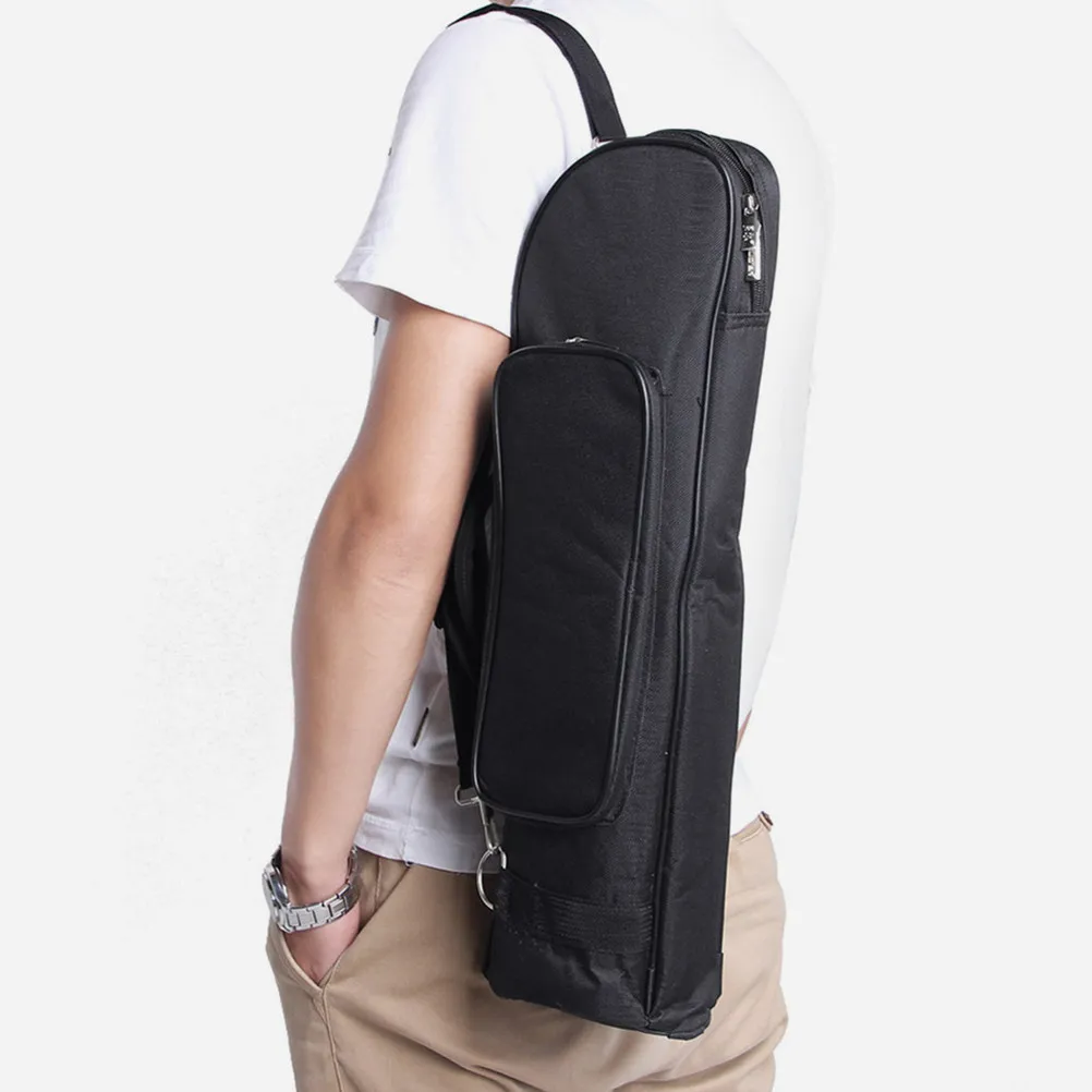 Trumpet Carrying Bag Oxford Fabric Waterproof Wind Instrument Gig Case with Padded Interior Separate Compartments Easy Carry