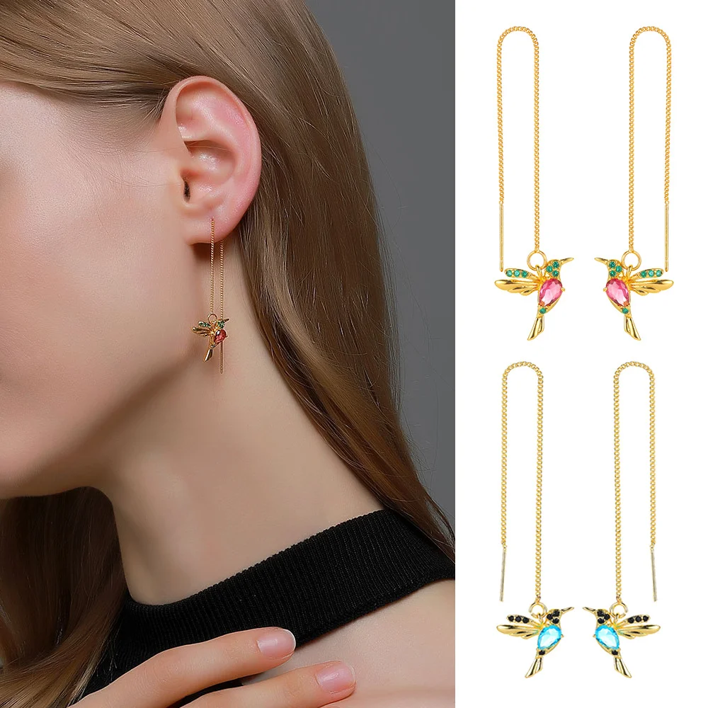 

Серьги Artisan с бахромой в виде колибри — эффектные украшения для ушей с кисточками и кристаллами ручной работы, шикарные аксессуары в стиле бохо