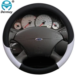 for Ford Focus MK1 100% DERMAY Brand Car Steering Wheel Cover PU Leather Anti-slip High Quality Auto Accessories Fast Shipping