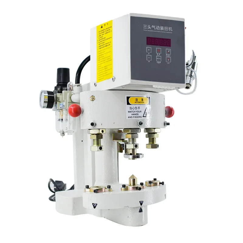 Machine à boucle pneumatique à trois têtes, comptage automatique avec fonction de retard, anti-batteur de sécurité, nouvelle boucle pneumatique