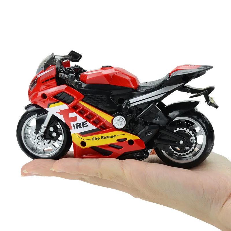 Lights Music Effect Simulation Motorbike Toys Boys Flash Iron Ride Police Motorbike Model Pull Back Inertia Car Children's Gift