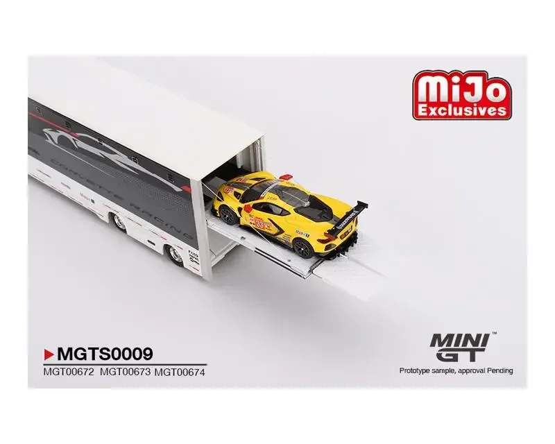 MINI GT 1:64 Chevroler Racing C8.R Racing Transporter Set Model Car