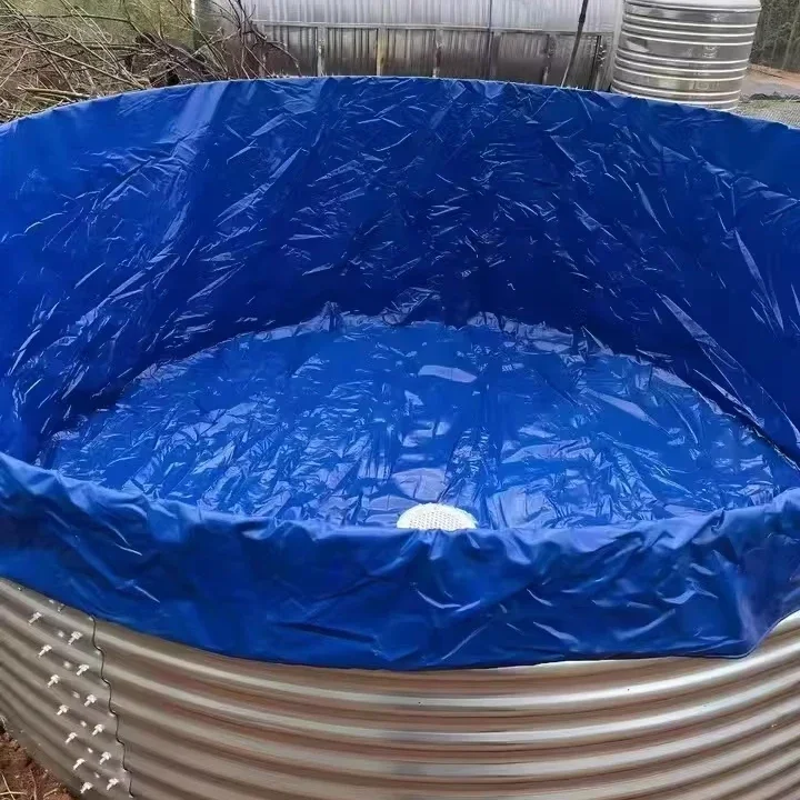 High Density Recirculating Aquaculture System Fish Tanks Large Fish Farming Ponds PVC Fish Farm Tanksfeeding equipment