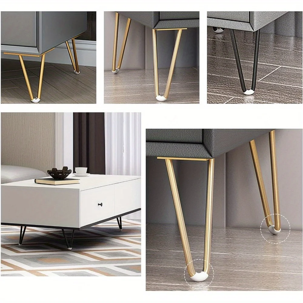 4 قطع أرجل خزانة معدنية، أرجل خزانة الحمام مع براغي، أرجل الأريكة غير القابلة للانزلاق، أرجل الأثاث #5