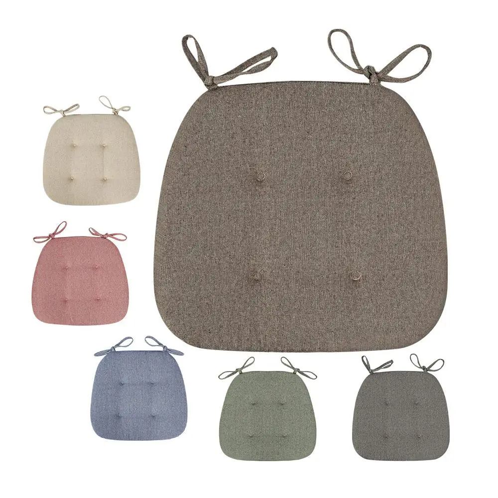 

1pc Cotton Linen Breathable Cushion Winter Dining Chair Cushion Horseshoe Shape Chair Seat Pad Cushions Chair Pads Home Supplies