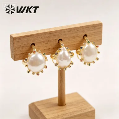 

WT-MPR050 WKT 2022 Fashion Sale Women High Quality Ring Natural Pearl Round And Drop-Shaped New Design Accessories