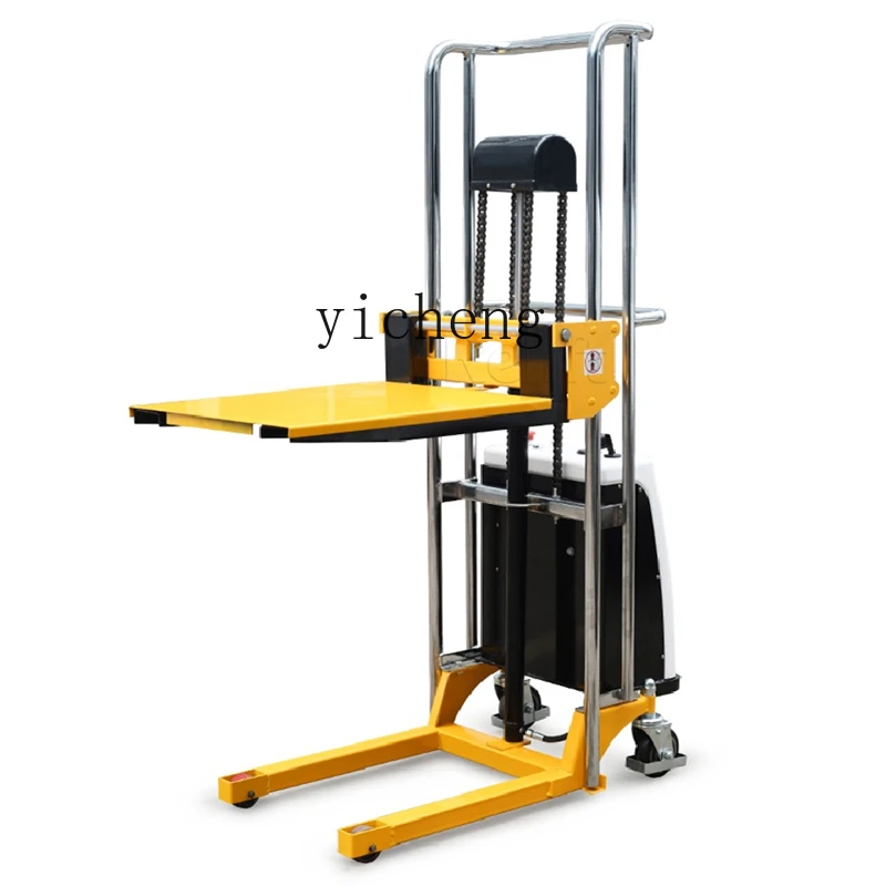 ZZ mini electric forklift semi-automatic feeding lift truck light hydraulic stack lift truck luggage cart