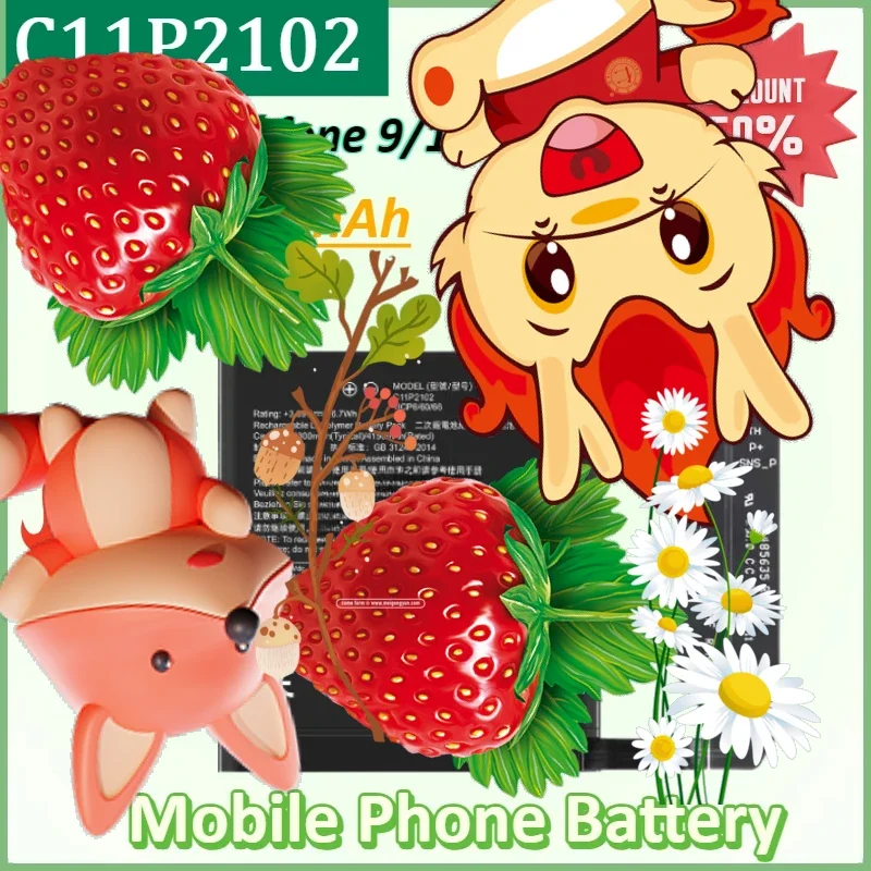 

New C11P2102 3.89V 4300mAh Mobile Phone Battery for Asus Zenfone 9 10 ZS696KS High Capacity Replacement Batteries