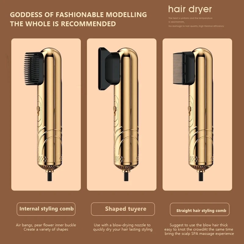 Multifunction 3in1 Hot Cold Air Wind Lightweight Hair Blower Cylinder Shape Bladeless Travel Electric Hair Dryer Kit