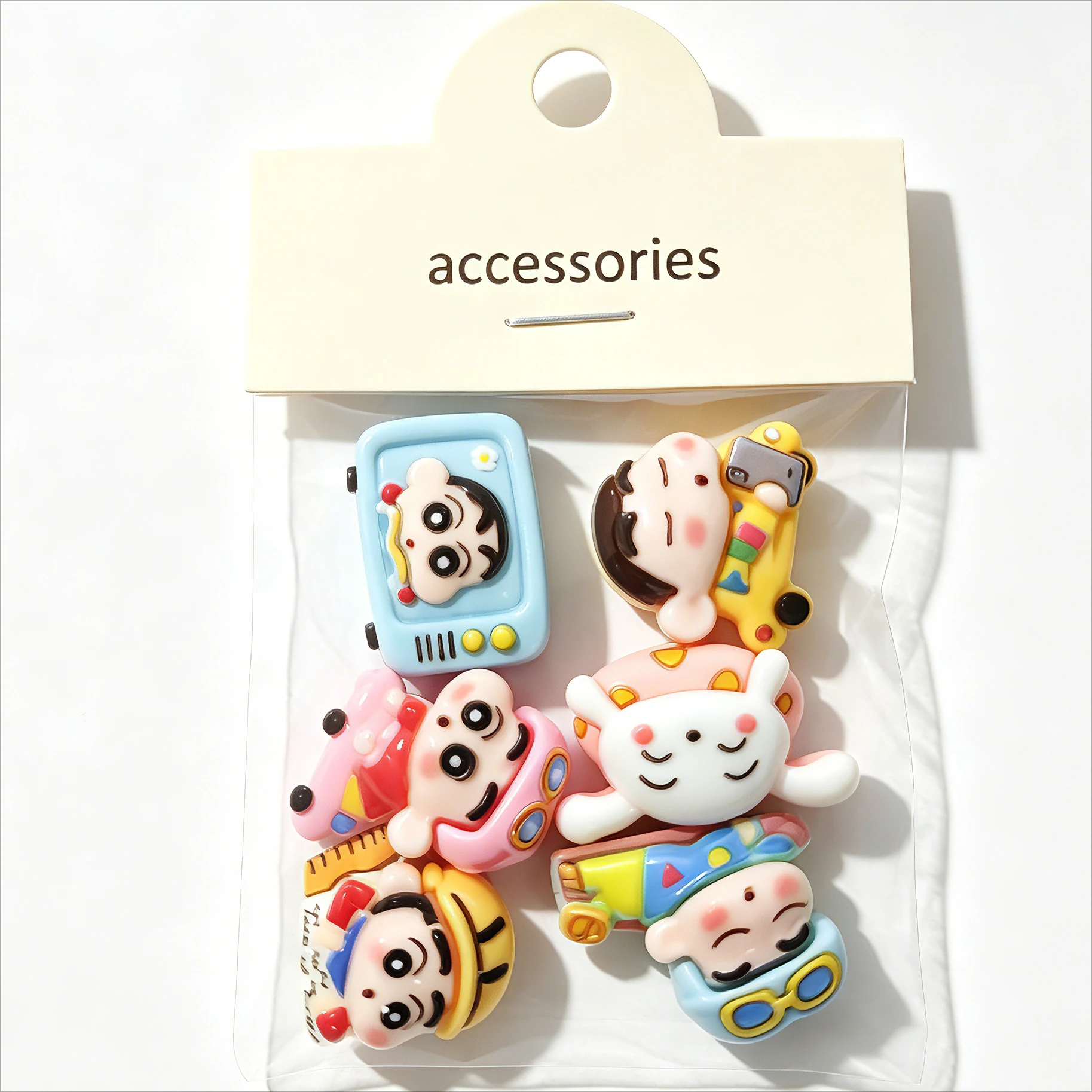Kawaii Crayon Shin-chan Resin Accessories Decorative doll Anime Cartoon Water Cup Card Decoration DIY Phone Case Glue Gifts