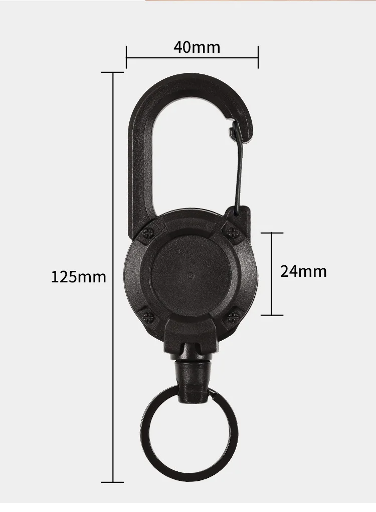 Imagem -06 - Cabo de Aço Stretchable Badge Reels Chaveiro Titular Cinto Mochila Stretchable Gancho Outdoor Multi-purpose Badge Reels