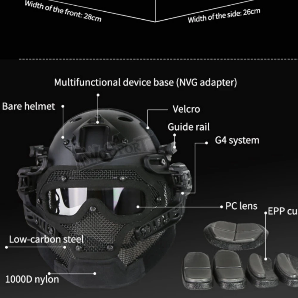 Taktyczny kask wojskowy wiatrówka kask męski maska z drutu stalowego wiatrówka kask Airsoft kompletny kask Airsoft Paintba