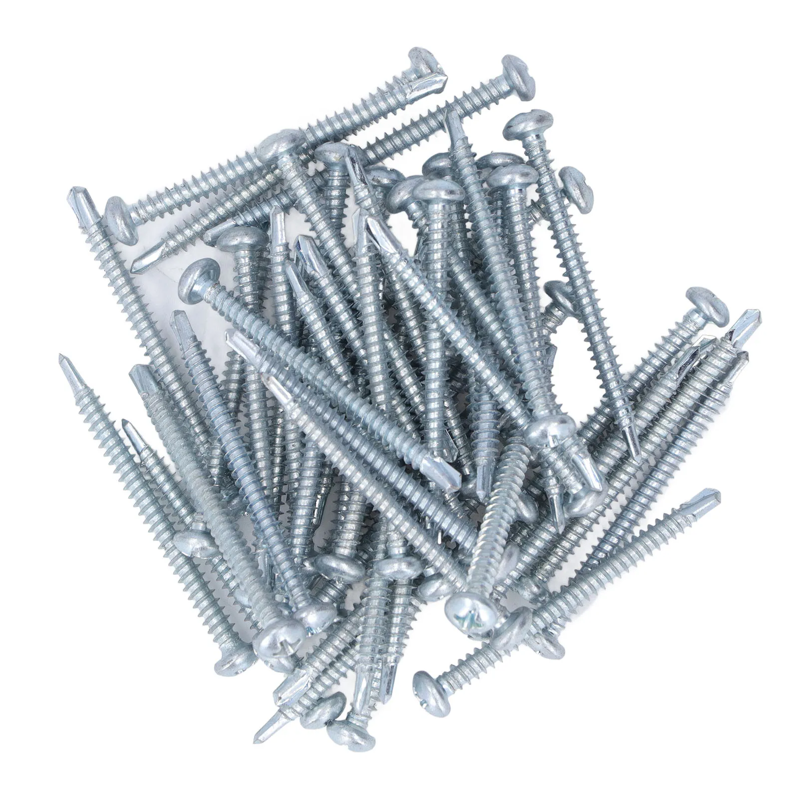 50 Stück selbst bohrende Schraube Kreuz verzinkter Kohlenstoffs tahl Befestigungs elemente Hardware 4,2x50mm Flach kopf