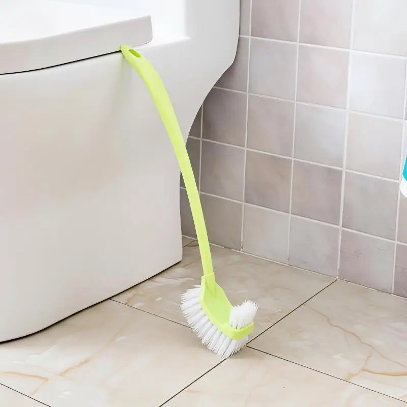 Curved Toilet Brush Non-slip Long Handle Stiff Dense Bristles Efficient Toilet Cleaner for Hotel Household Bathroom Use