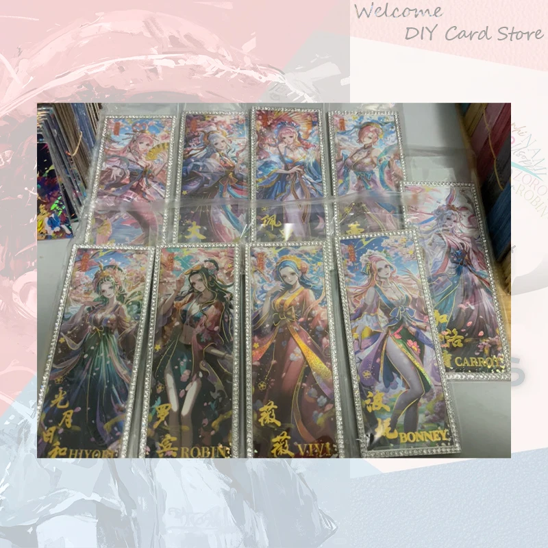 Anime ONE PIECE Metal Drill Card Yamato Vinsmoke Reiju Carrot Boa Hancock Shirahoshi Nami Nefertari D Vivi Collectible Cards