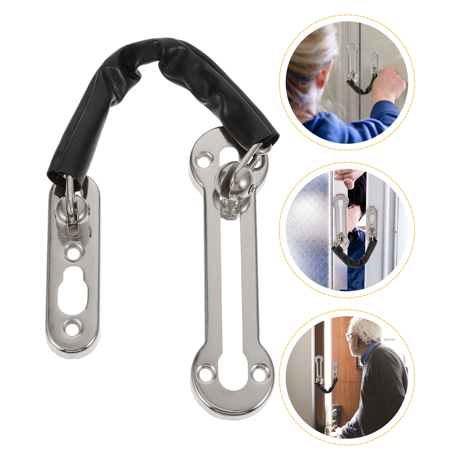 سلسلة باب قوية من الفولاذ المقاوم للصدأ، مزلاج مضاد للسرقة لحماية الدخول القسري الموثوق به، ديكور حديث، مسمار أمان متوافق #2