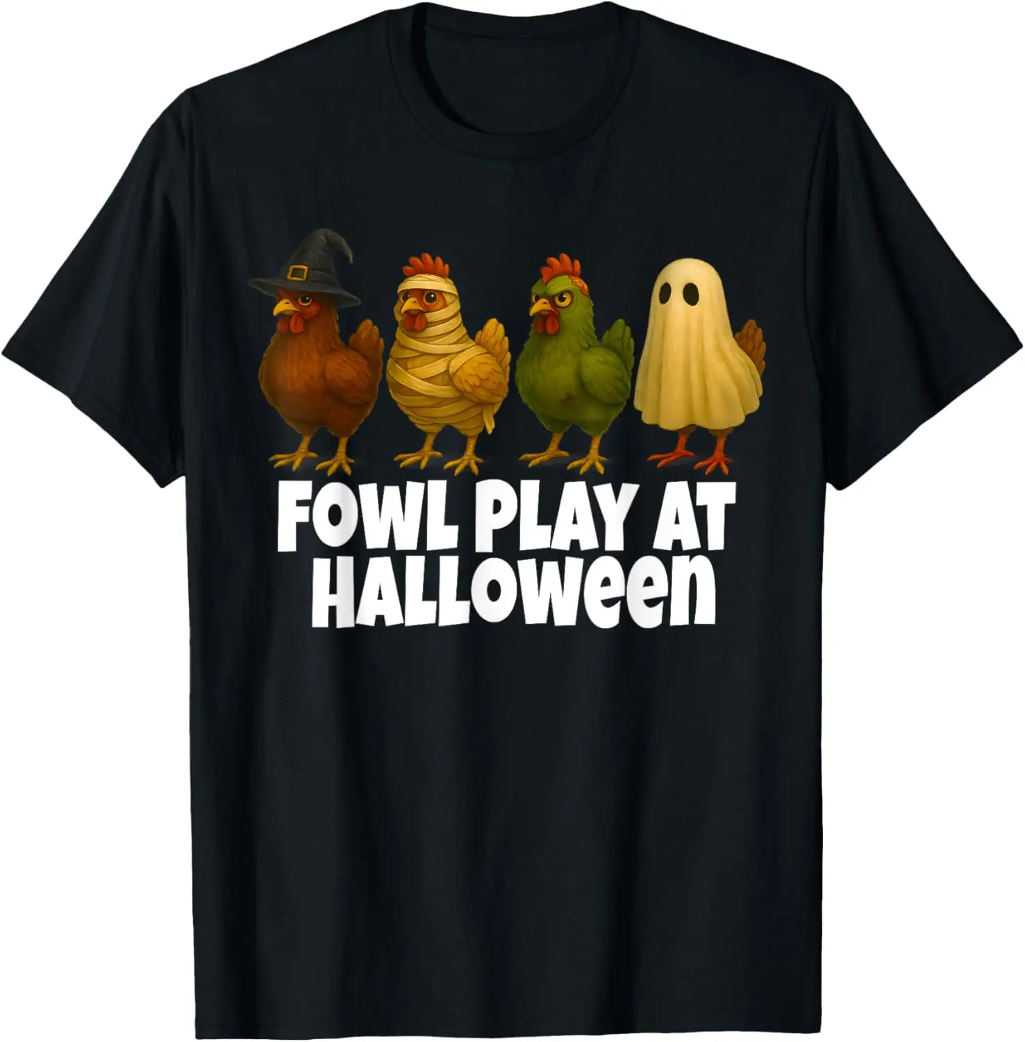 

Funny Chicken Halloween Costume Witch Mummy Zombie Ghost T-Shirt Streetwear Clothing Vintage T Shirt Camisas Streetwear