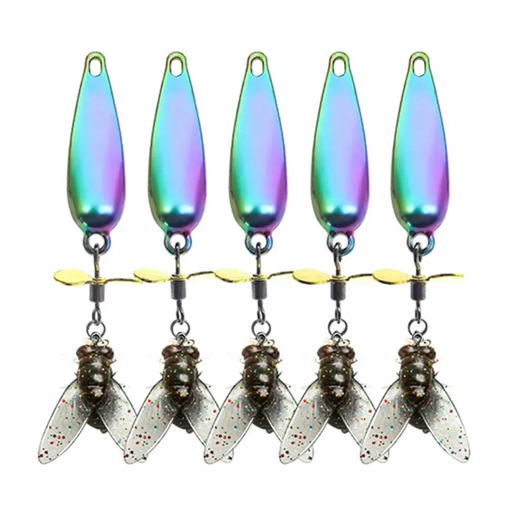 5Pcs Metal Propeller Fishing Lures Fly Spinning Propeller Metal Sequin Hard Baits 2025 Vibration Flash Artificial Fishing Lure
