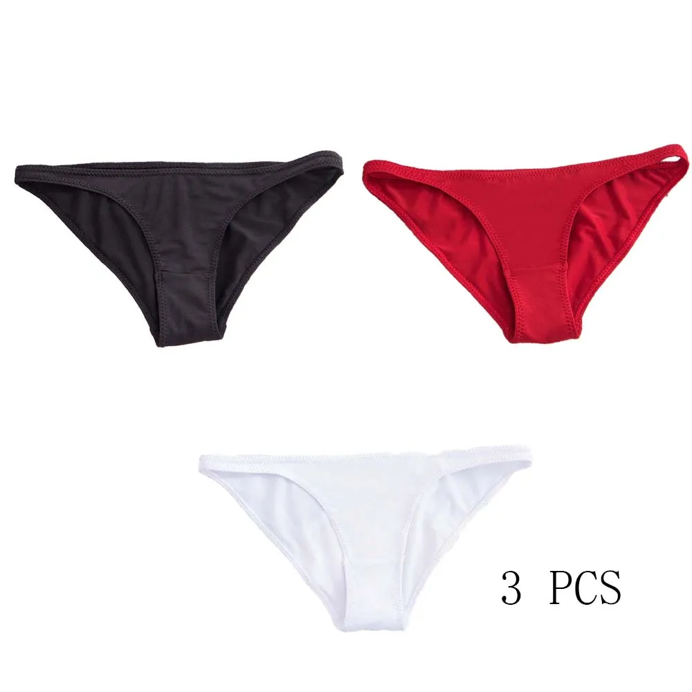 

Breathable Sexy Half-covered Buttocks Women Unisex Solid Color Milk Silk Triangle Thong Ladies Panties