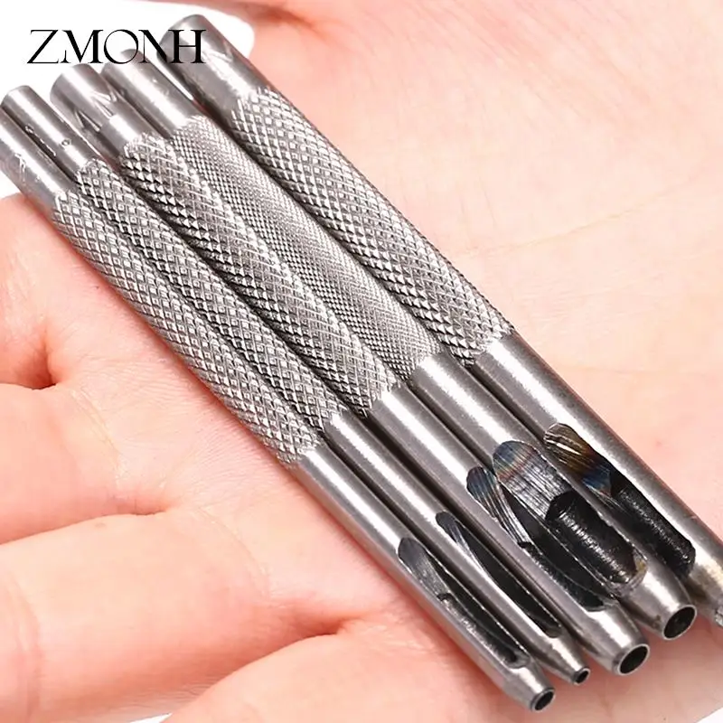 5 Stks/partij Lederen Ronde Vorm Perforator Kit Riem Horloge Band Holle Diy Tool Met Doos