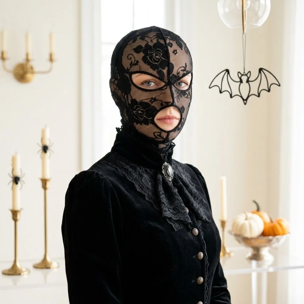 Vintage Halloween Head Cover Breathable Quick-dry Unisex Full Face Headgear Cosplay With Eye Mouth Openings