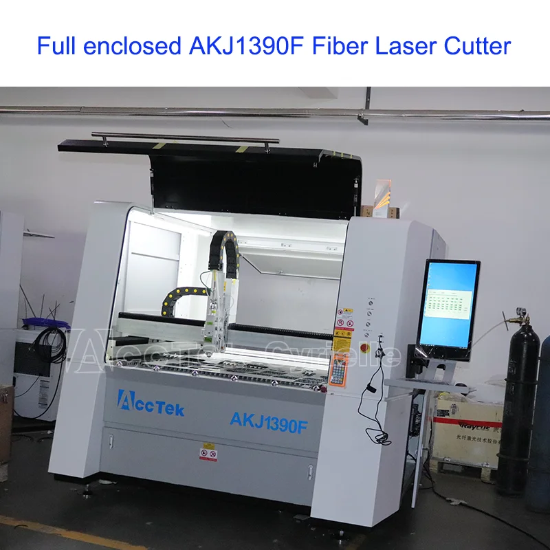 Full Enclosed Cover 1390 6040 CNC Laser Cutting Machine Fiber Lazer Cutter 금속절단기 1kw 2000W 3000Watts