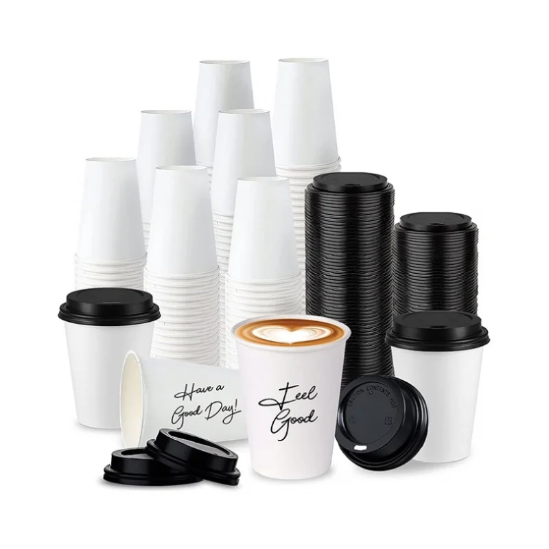 Tasse en Papier à Café Chaud à Simple et Double Paroi Imprimée, Produit Personnalisé, Écologique, Jetable, avec Logo, 4oz, 8oz, 12oz