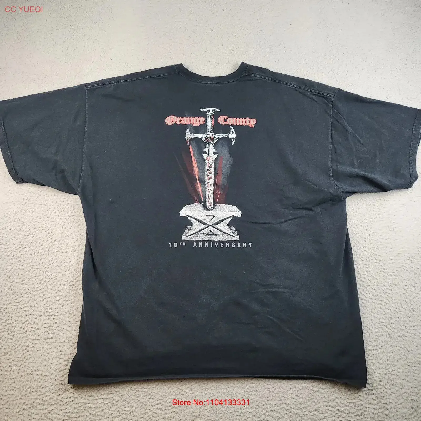 Orange County Motorcycles OCC T Shirt Men's 3XL Choppers 10th Anniv Double Sided vintage Washed streetwear