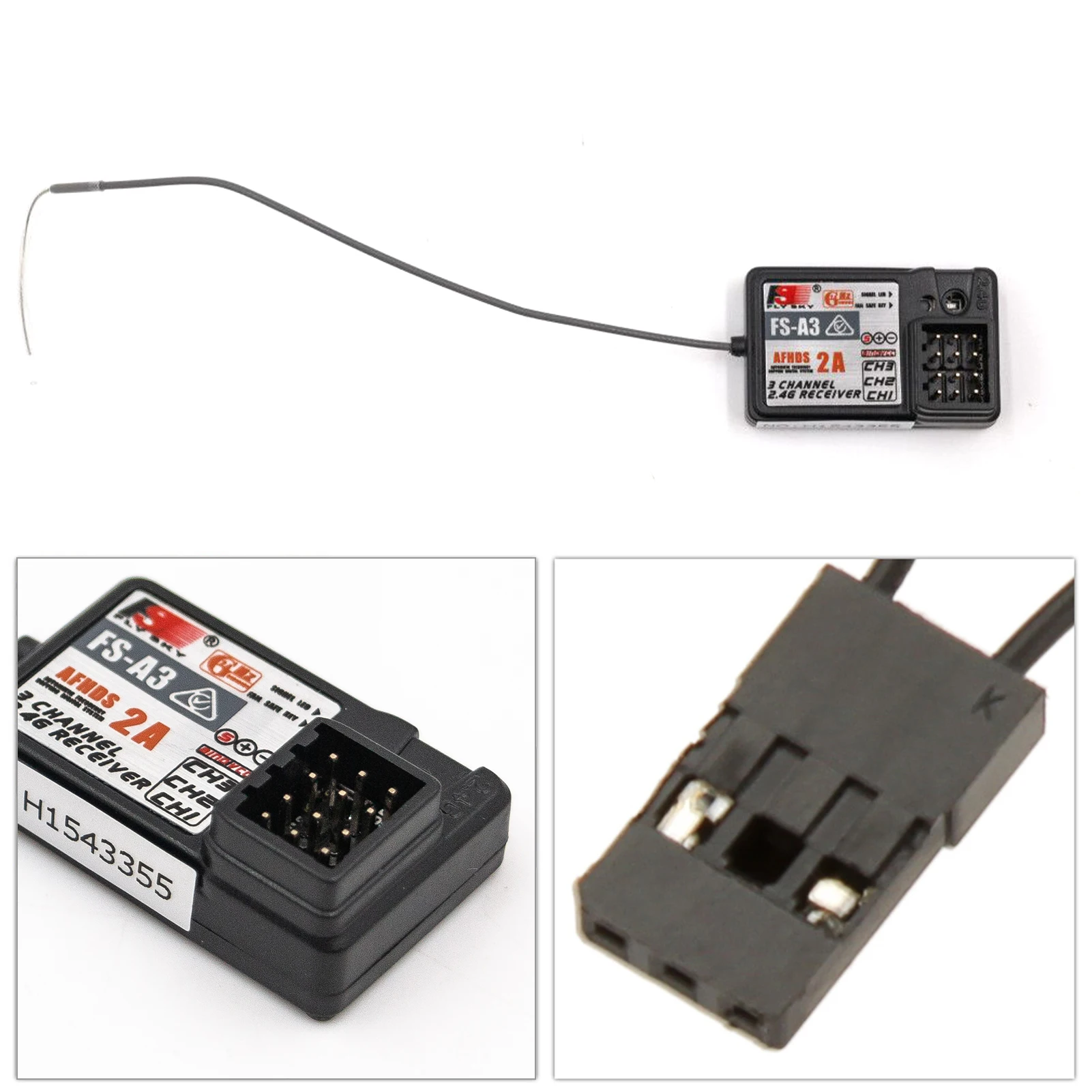 2Pcs Flysky FS-A3 AFHDS2A 2.4G 3CH Receiver for GT2E GT2G Transmitter