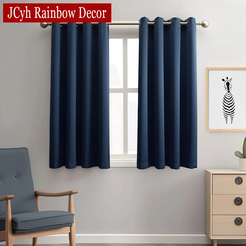 Opaque Bedroom Blackout Curtains for Living Room Door Window Curtain in the Kitchen Bathroom Small Drapes Blind Cortinas Texture